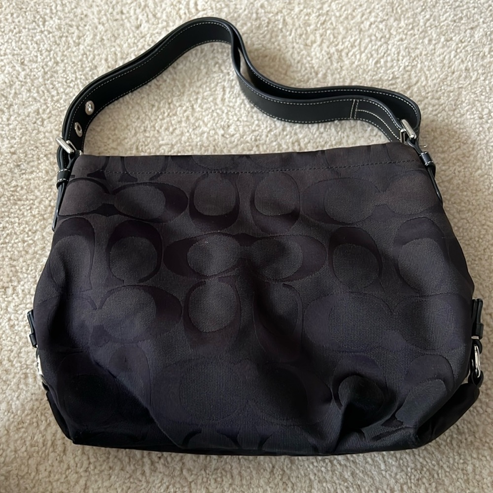 Coach Black Signature Canvas Hobo